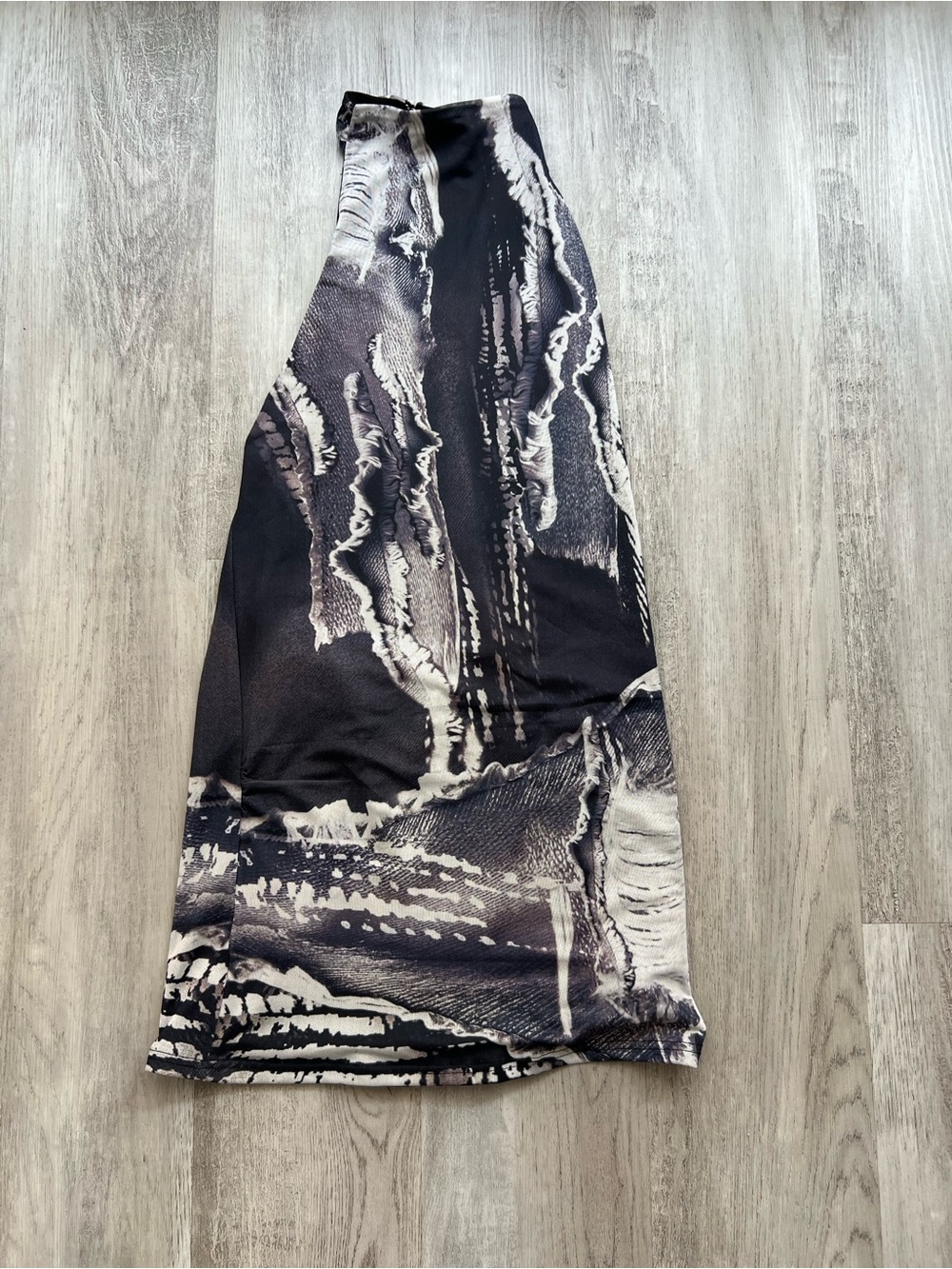 Printed Black & White Maxi Skirt - Modern Flow